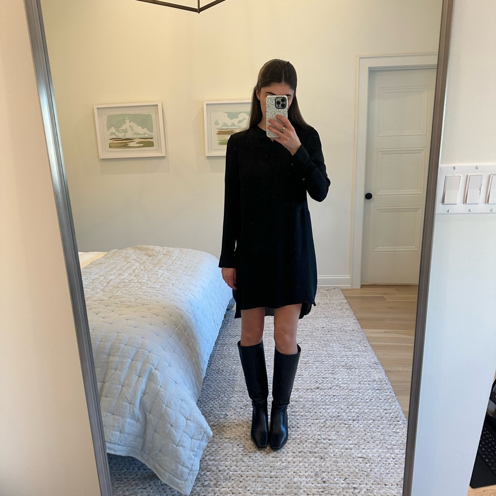 Aritzia Black Button Down Dress